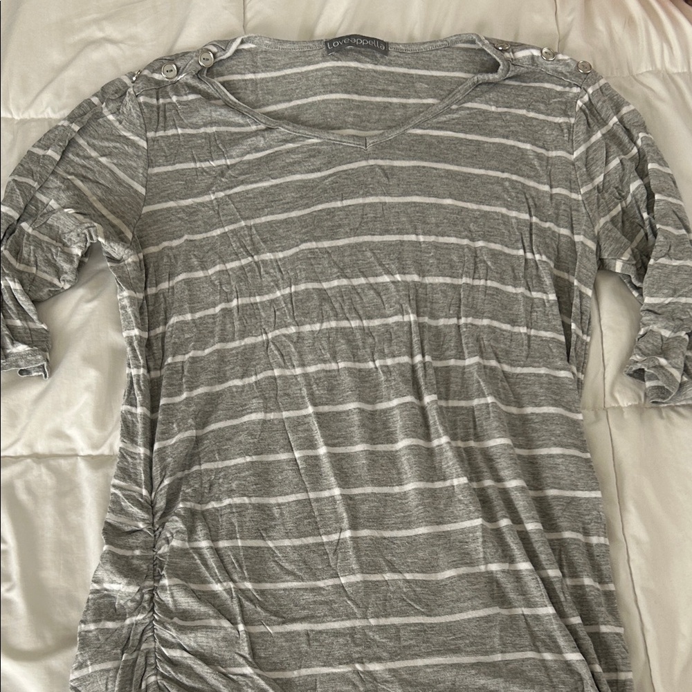 Loveappella Maternity Davidi Button Detail Maternity Top